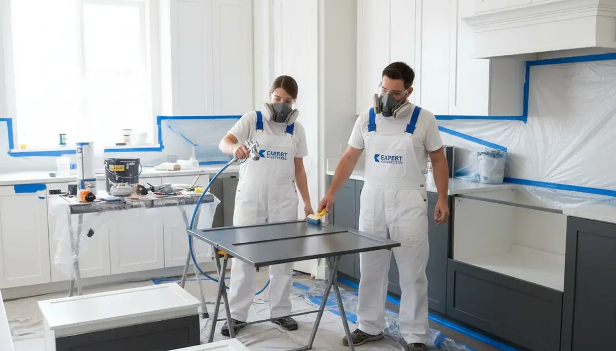 Cabinet painting in Brandon, FL by Brandon Paint Pros for durable kitchen finishes