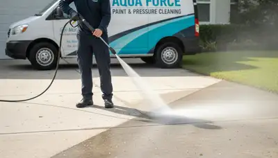 Concrete pressure cleaning for driveways and patios in Brandon, FL by Brandon Paint Pros