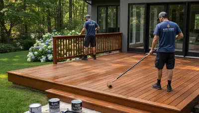 Deck staining service in Brandon, FL protecting and enhancing a wood deck against humidity and weather