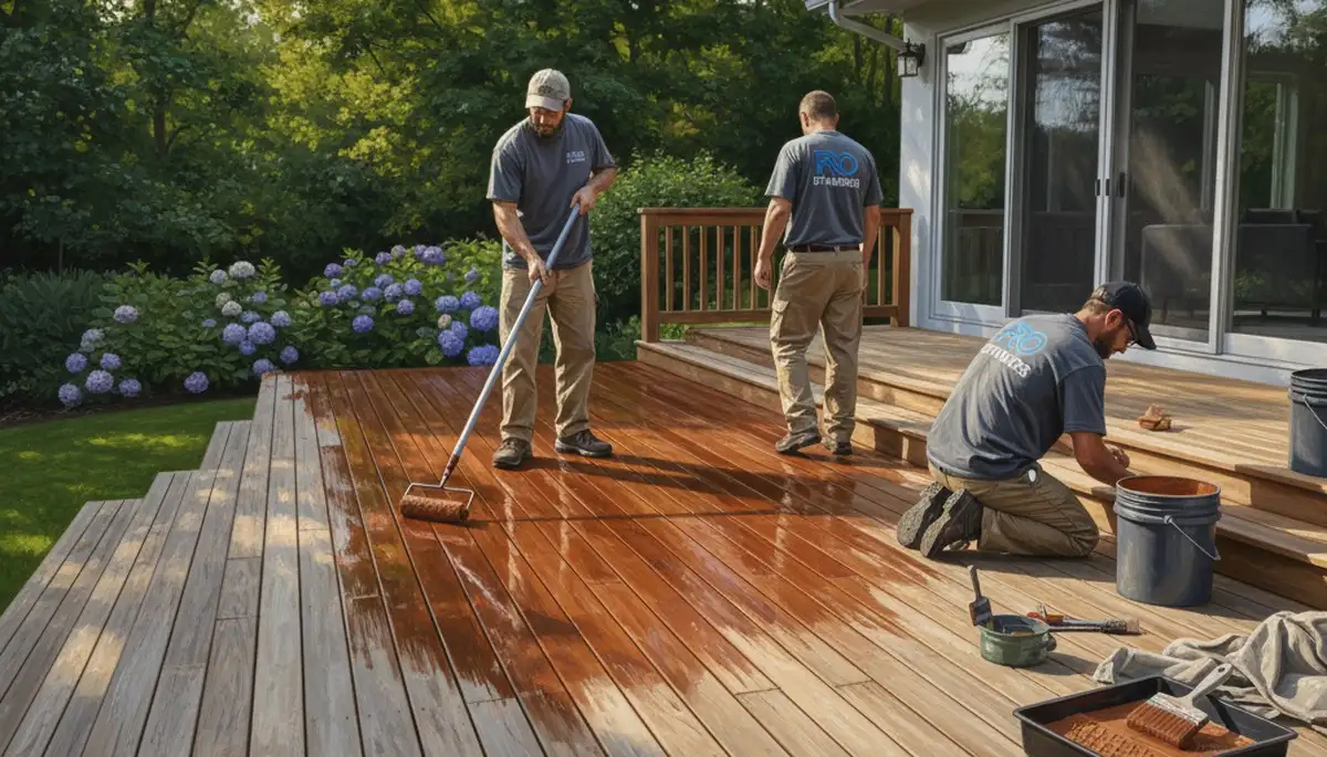 Brandon, FL deck staining service by Brandon Paint Pros protecting wood from heat and humidity