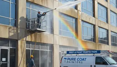 Brandon, FL pressure cleaning crew removing algae and grime from an exterior surface