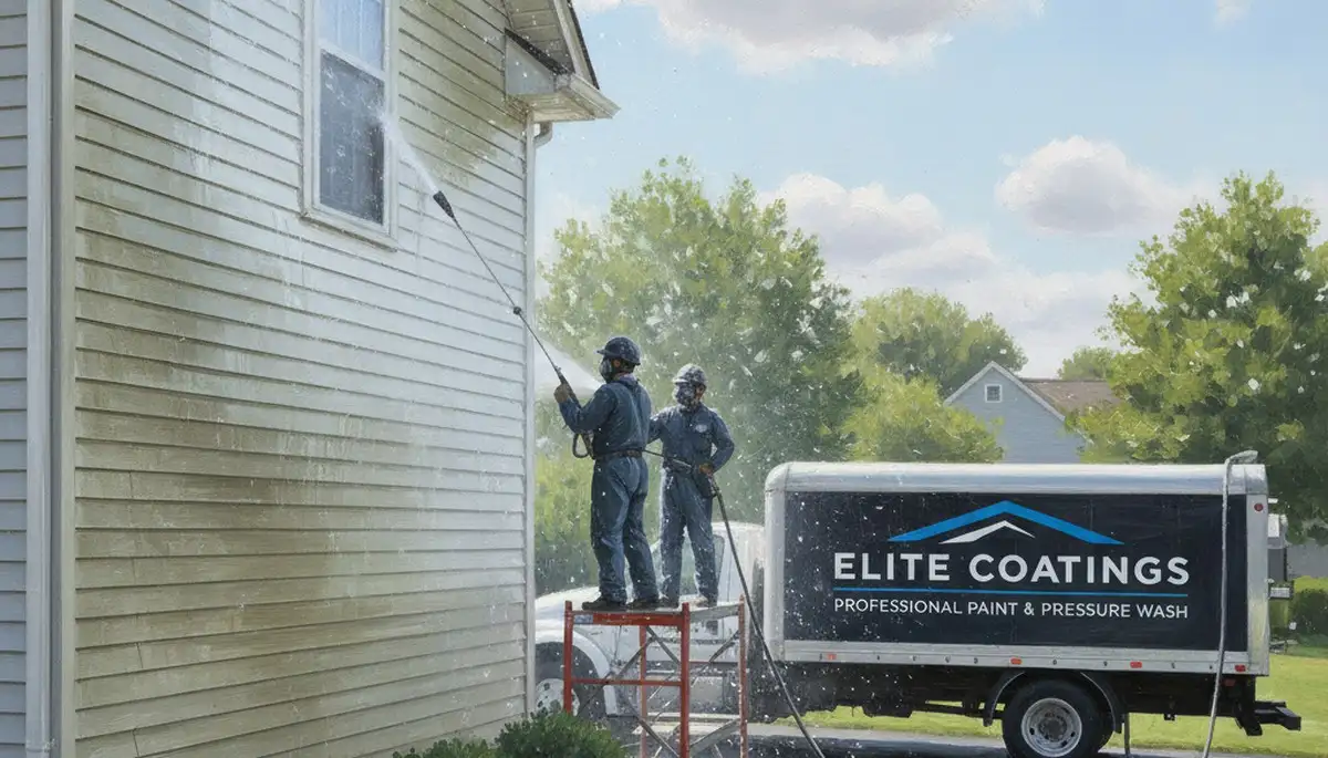 Vinyl siding pressure cleaning in Brandon, FL removes algae, mildew, and oxidation for curb appeal