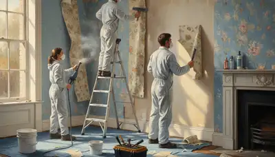 Professional wallpaper removal in Brandon, FL preparing walls for painting after adhesive removal